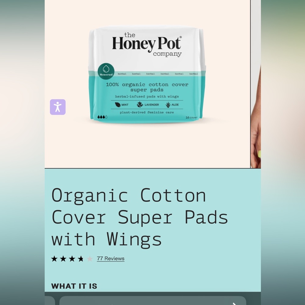 SOLD  Organic The Honey Pot Company Pads